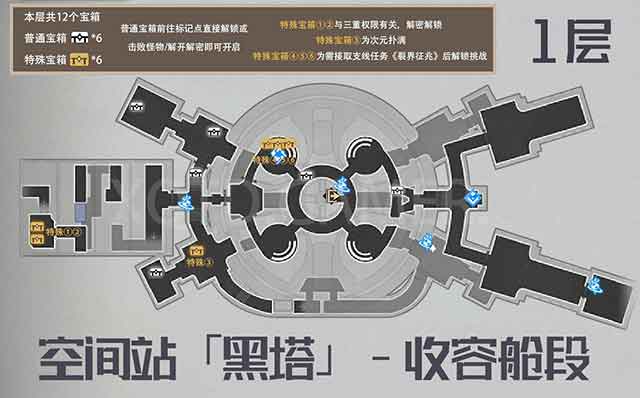 崩坏星穹铁道空间站黑塔宝箱位置大全：收容舱段宝箱位置