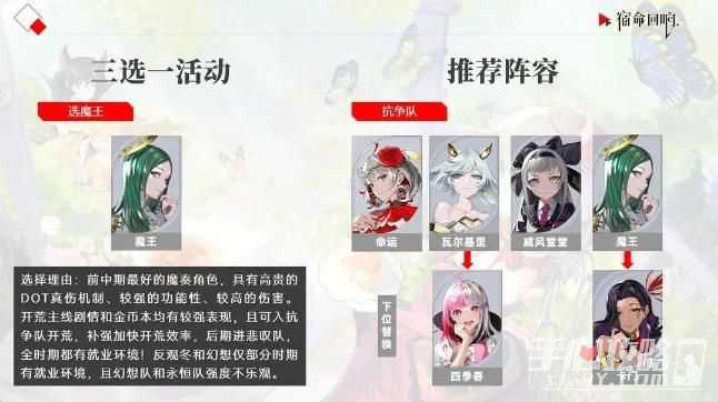 《宿命回响》三选一奏者选择建议一览