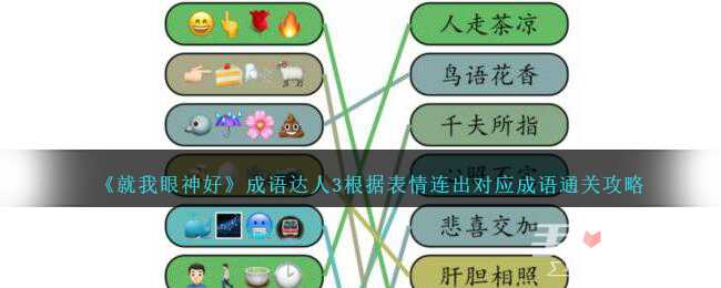 《就我眼神好》成语达人3根据表情连出对应成语通关攻略(《就我眼神好》孤岛求生)